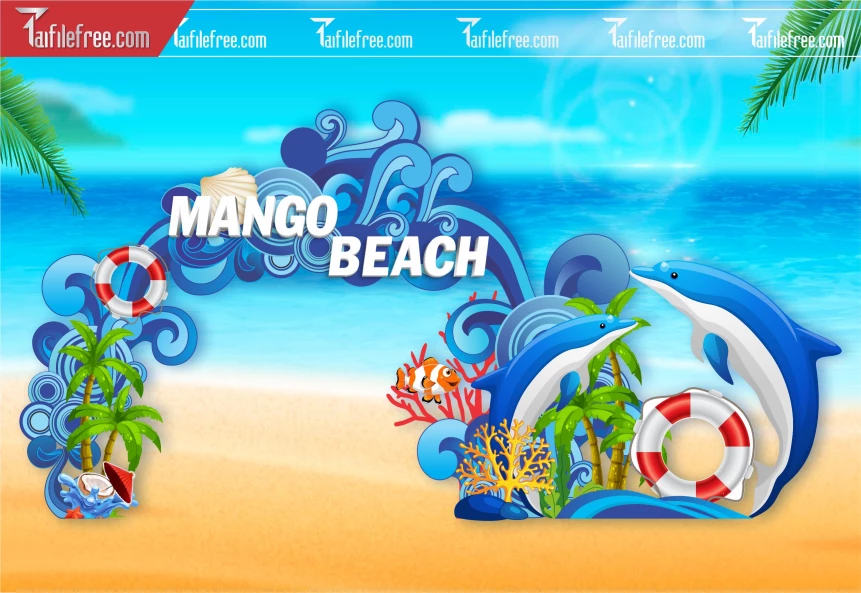 File Vector Cổng Du Lịch Biển, Cổng Checkin Khu Du Lịch_HV253