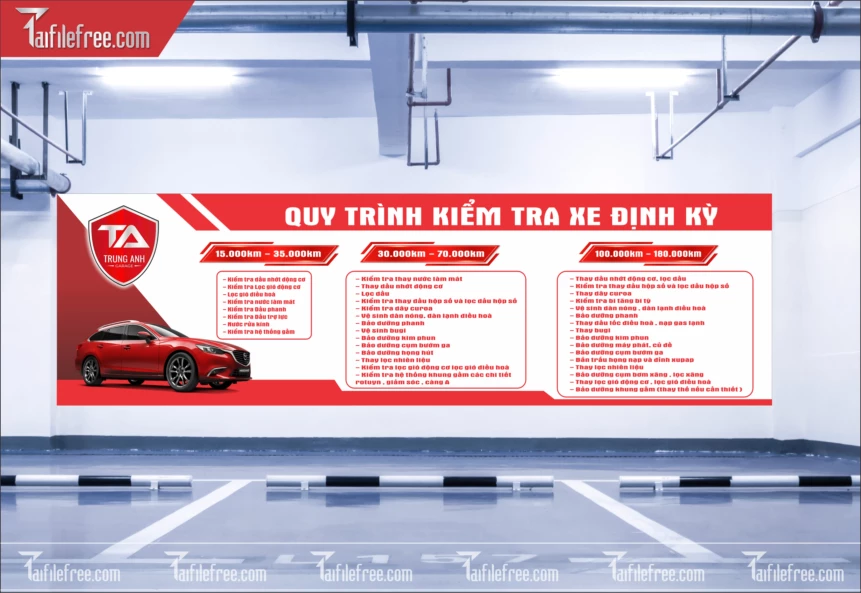 File Vector Quy Trình Kiểm Tra Xe Định Kỳ, Gara Ô Tô_HV254