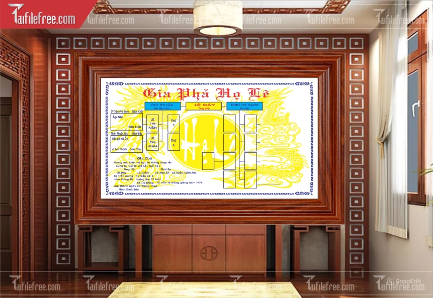 Mẫu Gia Phả Dòng Họ, Gia Tộc File Corel_HV265