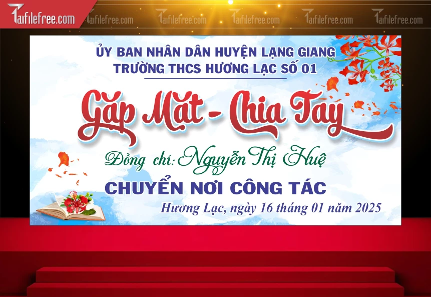 Mẫu Phông Gặp Mặt Chia Tay Chuyển Công Tác_HV289