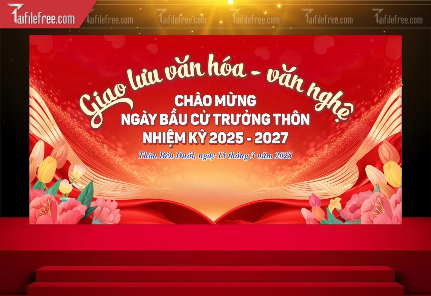 Mẫu Phông Giao Lưu Văn Hóa Văn Nghệ Bầu Cử_HV290