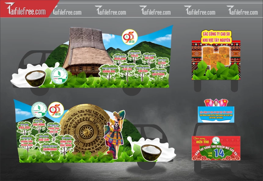 Trang Trí Xe Lễ Hội Cao Su Tỉnh Tây Nguyên_HV310