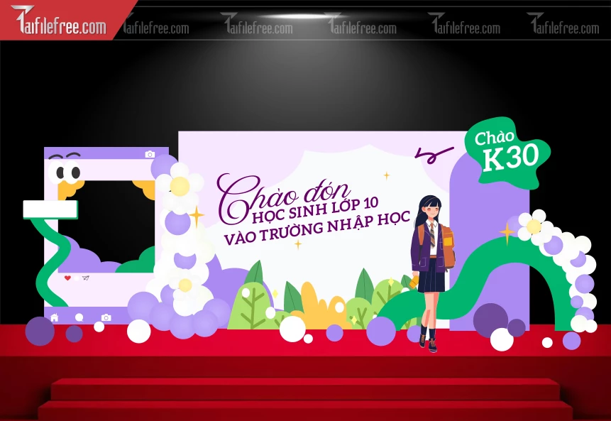 Background Chào Đón Học Sinh Lớp 10 Vào Trương_LG114