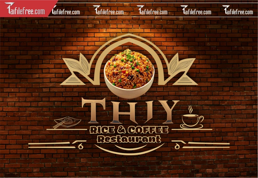 File Vector Logo Nhà Hàng Đẹp, Logo Rice & Coffee_LG189