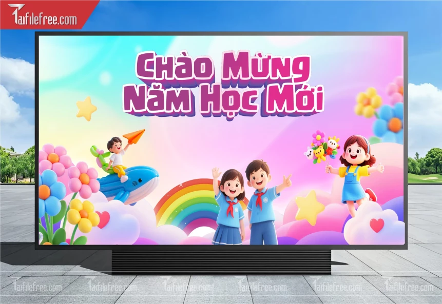 Maket, Background Chào Mừng Năm Học Mới_LG78