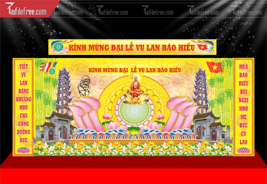 File Thiết Kế Phông Nền, Băng Rôn Vu Lan Báo Hiếu Đẹp_LL40