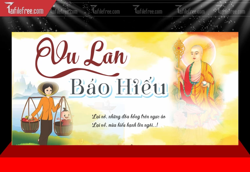 File Thiết Kế Phông Nền, Băng Rôn Vu Lan Báo Hiếu Đẹp_LL42