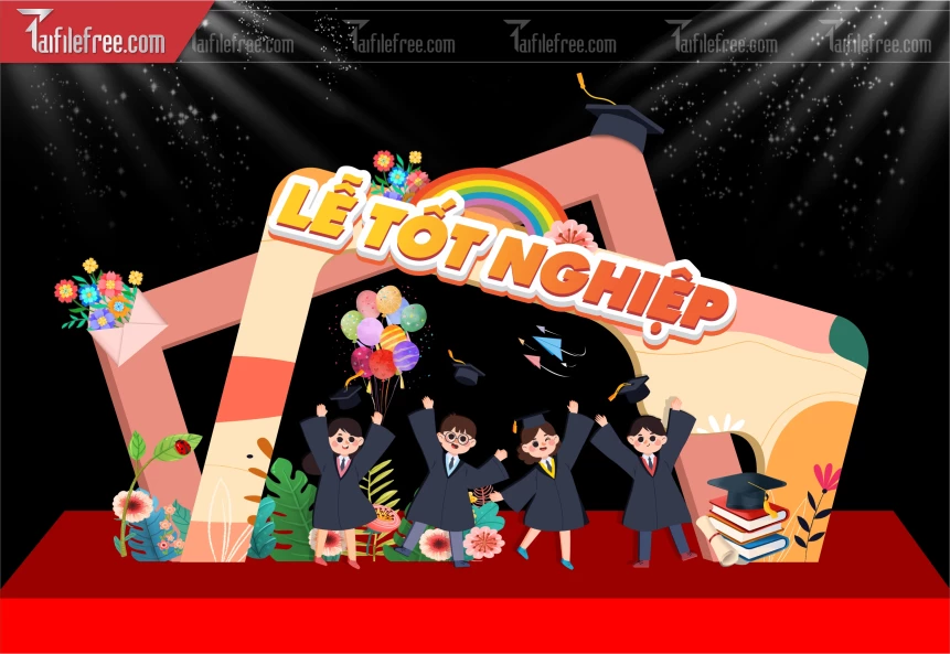 Background Phông Nền Sân Khấu Lễ Tốt Nghiệp Cuối Năm Trường Học LTK102