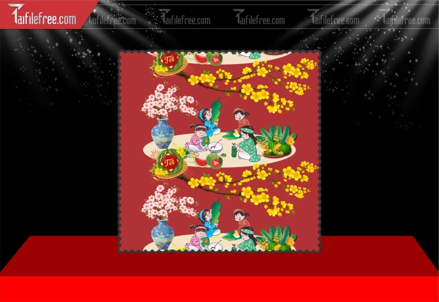 Mẫu Khăn Trải Bàn Tết_LX199