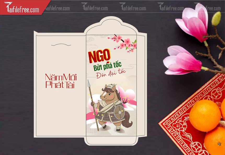 Mẫu Bao Lì Xì Mừng Năm Mới Tết_LXT41