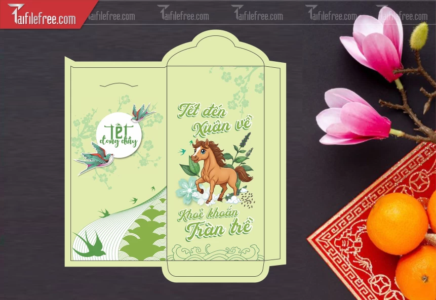 Mẫu Bao Lì Xì Mừng Năm Mới Tết_LXT44