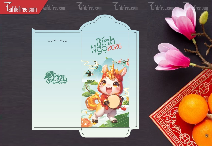 Mẫu Bao Lì Xì Mừng Năm Mới Tết_LXT68