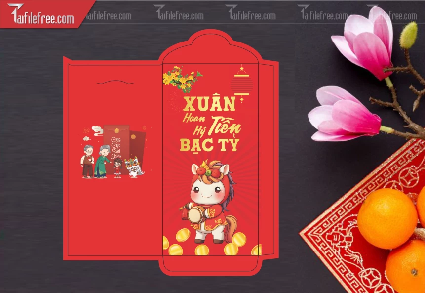 Mẫu Bao Lì Xì Mừng Năm Mới Tết_LXT69