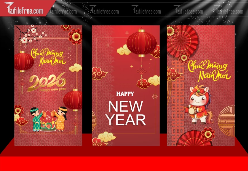 Mẫu Bao Lì Xì Mừng Năm Mới Tết_LXT21