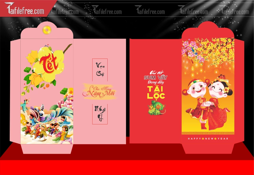 Mẫu Bao Lì Xì Mừng Năm Mới Tết_LXT22