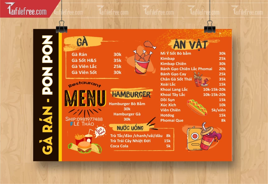 Menu Ăn Vặt, Gà Rán_M121