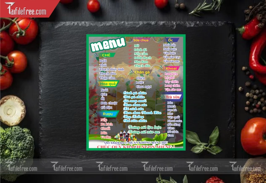 Menu Tiệm Chè_M146