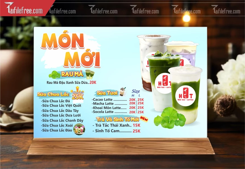 Menu Trà Sữa, Đồ Uống_M155