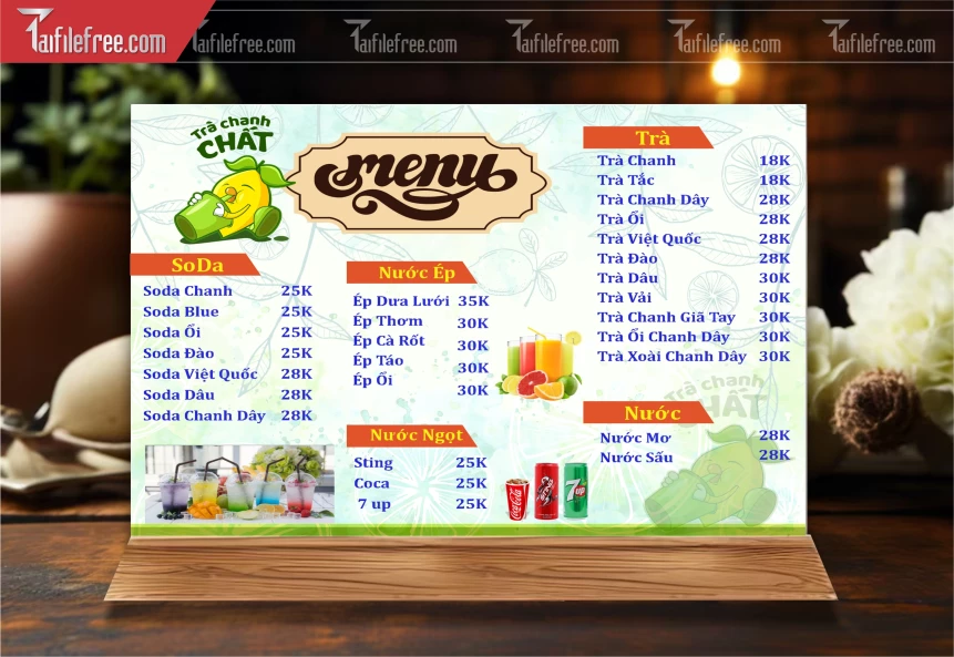 Menu Trà Tranh Chất_M165
