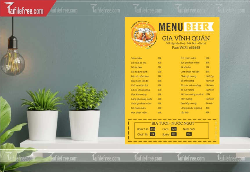 Menu Quán Nhậu Bia Tươi_M169