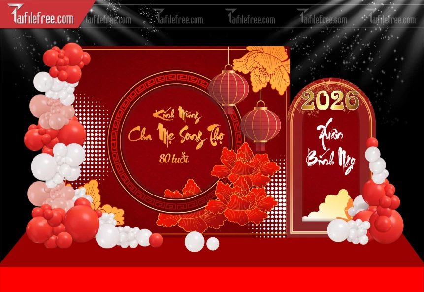 Mẫu Background Mừng Thọ_M169