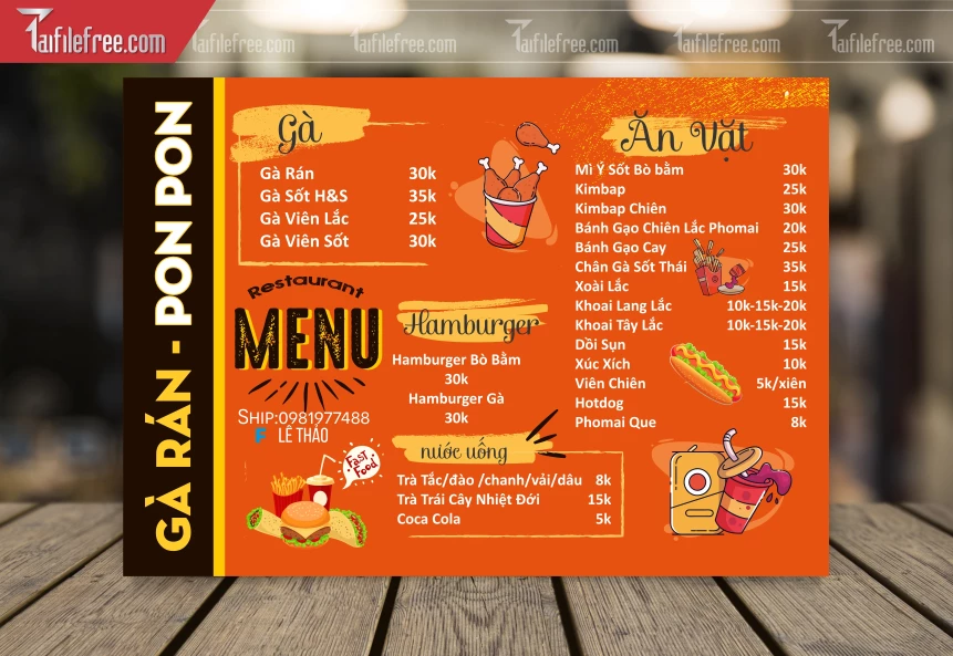 Menu Quán Ăn Vặt_M173