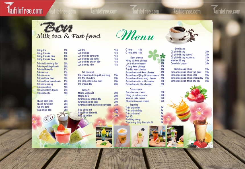 Menu Quán Caffe_M174
