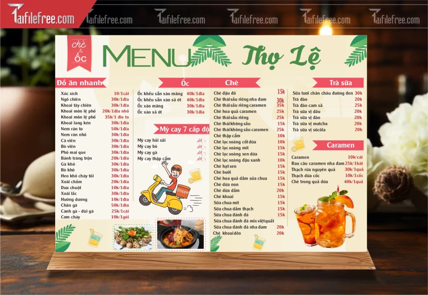 Menu Quán Ốc_M178