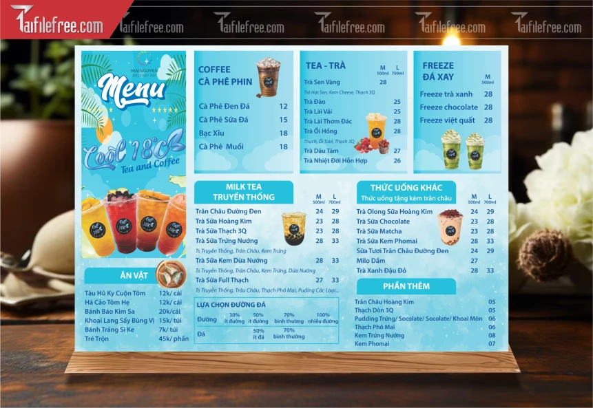 Menu Quán Trà Sữa_M184