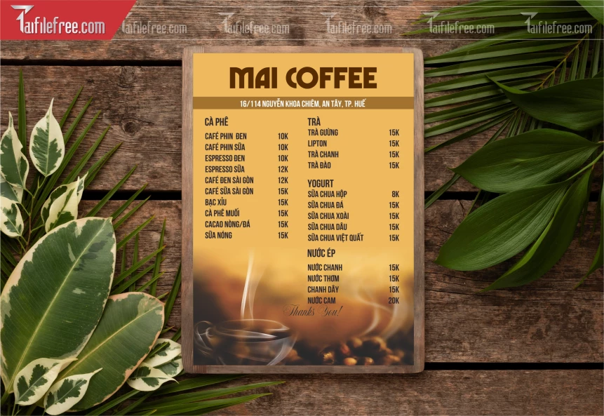 Menu Quán Caffe_M185