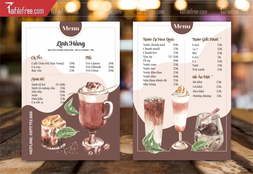Menu Quán Trà Kem_M193