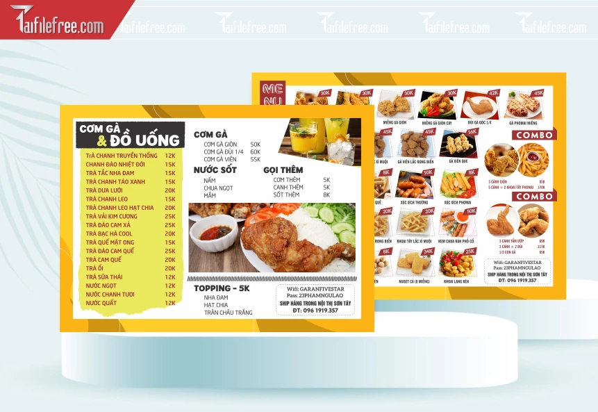 Menu Quán Đồ Uống_M200