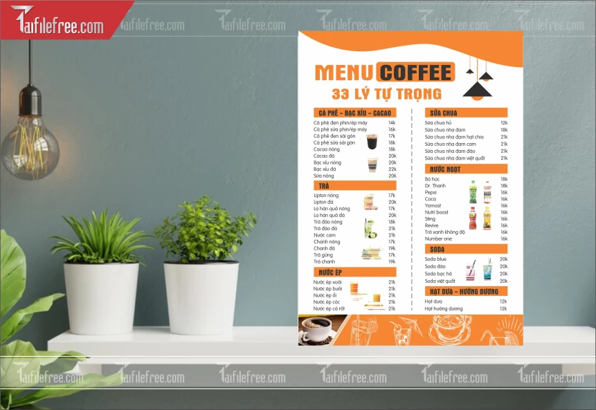 Menu Quán Caffe_M208