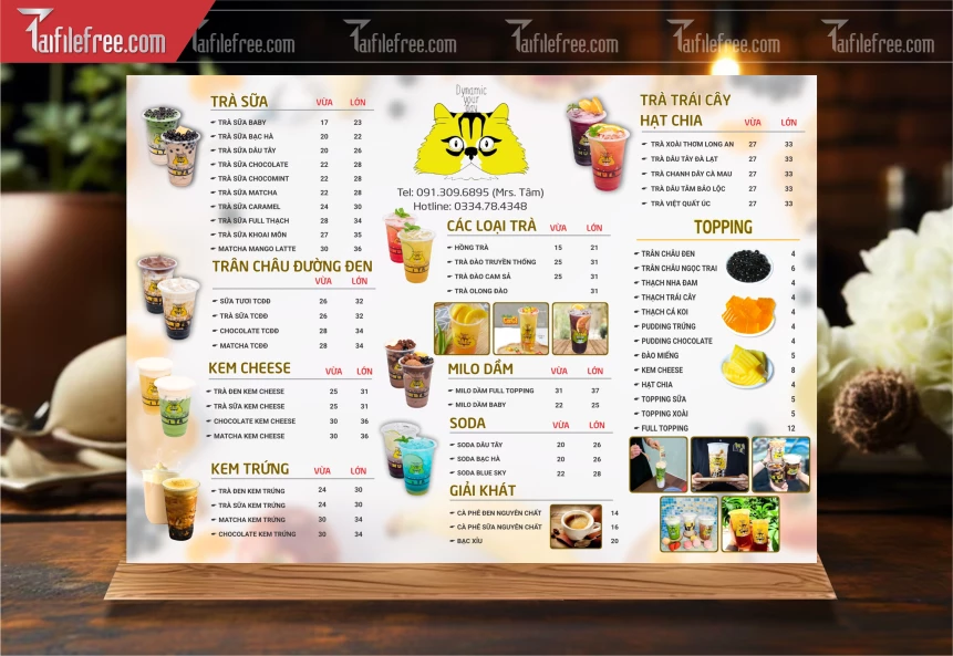 Menu Quán Trà Sữa_M211