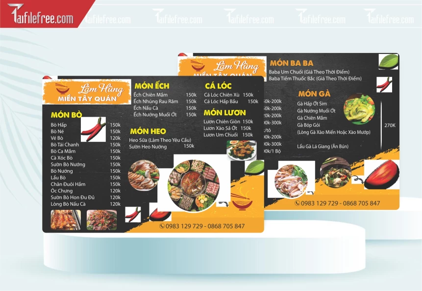 Menu Quán Món Ếch_M214