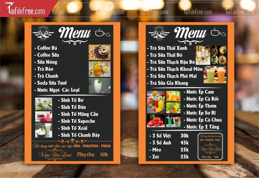 Menu Quán Caffe_M215