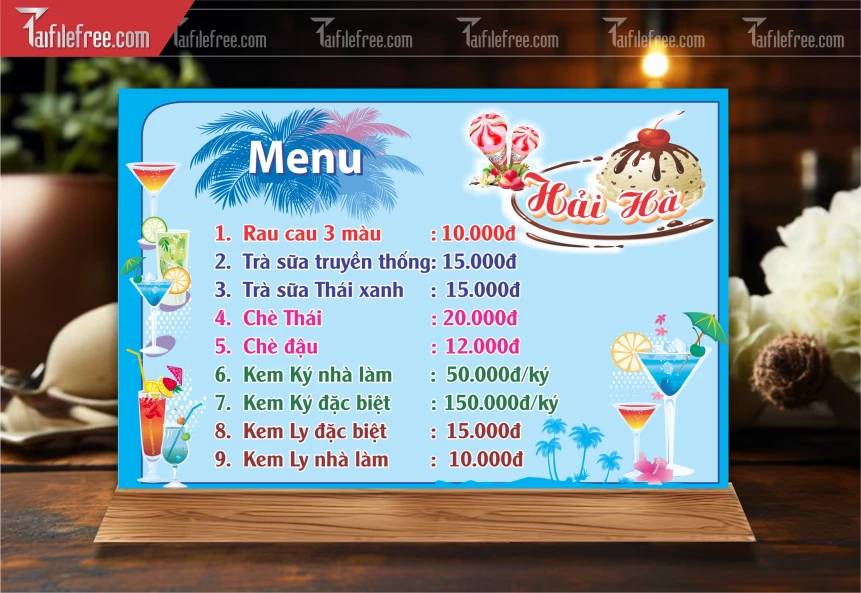 Menu Quán Rau Câu_M219