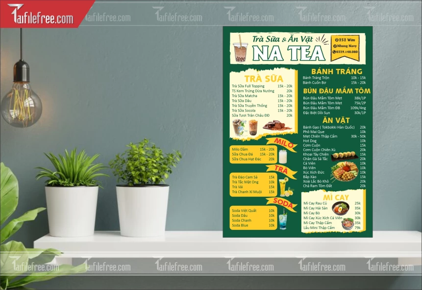 Menu Quán Trà Sữa_M223