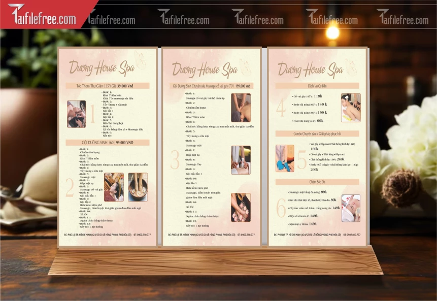 Menu Tiệm Spa_M229