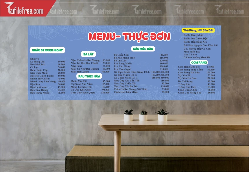 Menu Quán Ăn_M234