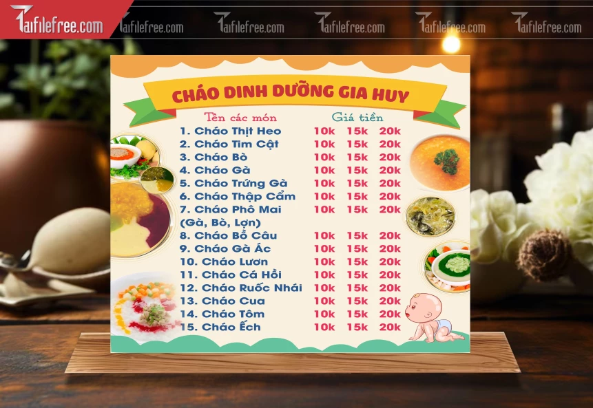 Menu Tiệm Nước Ép Sinh Tố_M246