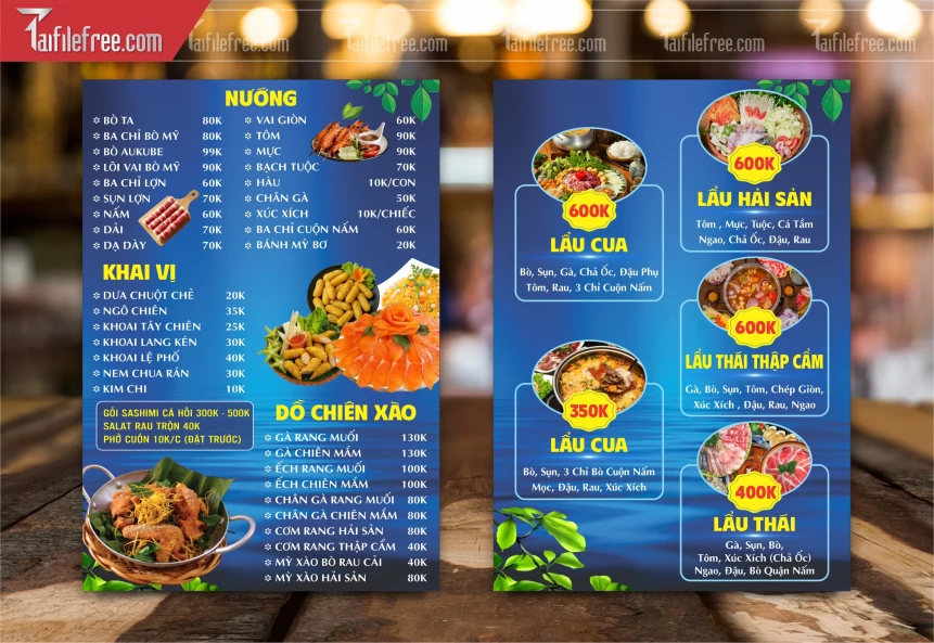 Menu Quán Lẩu Nướng_M248