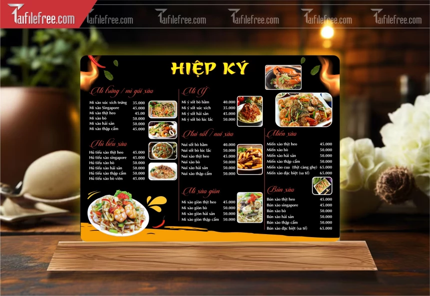 Menu Quán Nhậu Hiệp Ký_M250