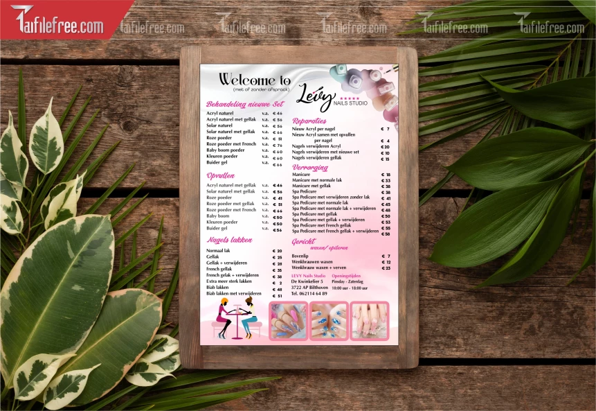 Menu Tiệm Spa_M251