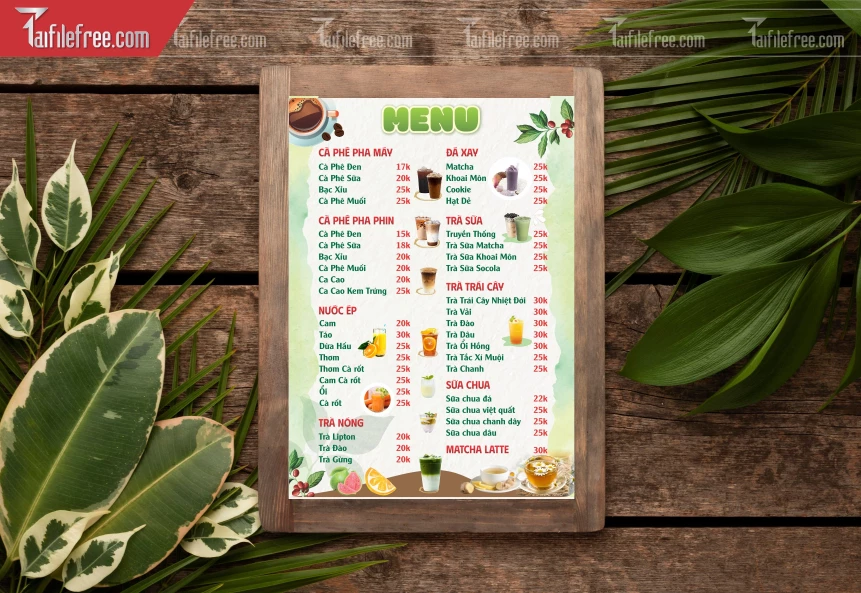 Menu Quán Caffe_M258
