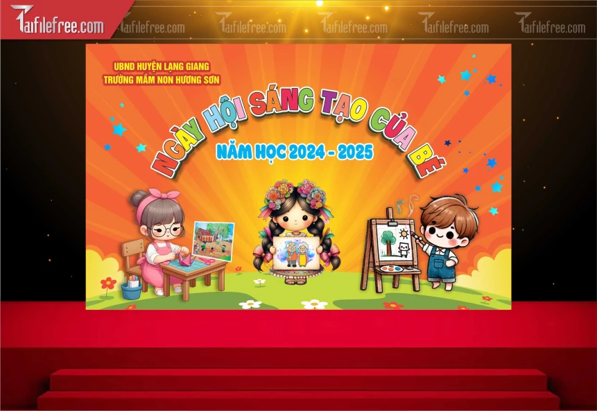 File Vector Phông Nền Ngày Hội Sáng Tạo Của Bé_MN114