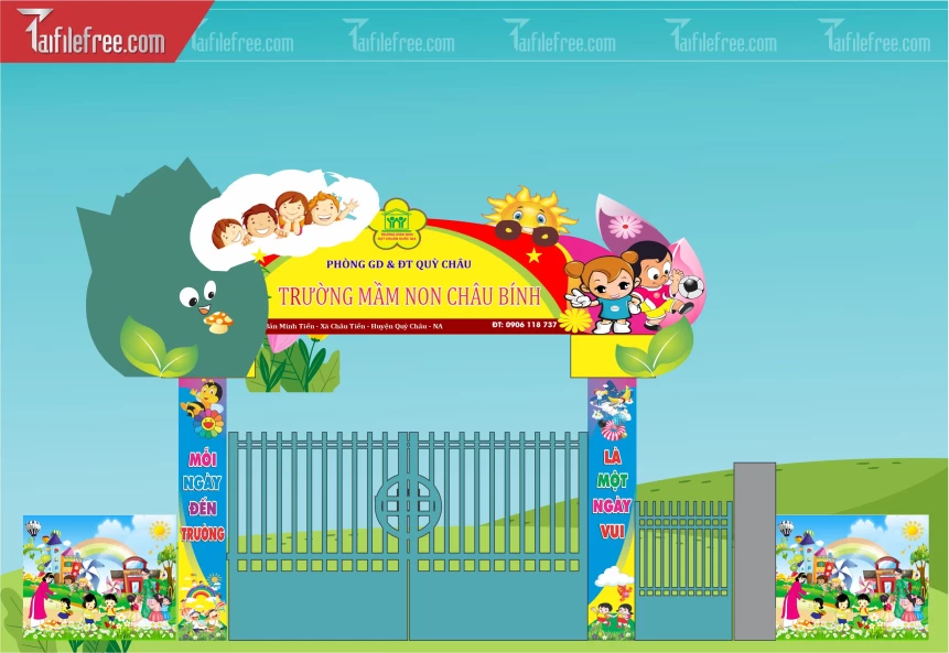 Cổng Trường Mầm Non Châu Bính_MN124