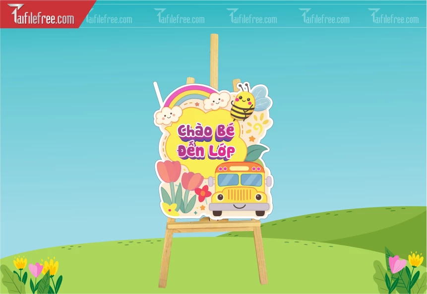 Bảng Trang Trí Cổng Trường Chào Bé Đến Lớp_MN131
