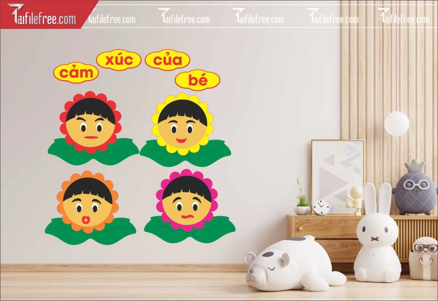 File Vector Cảm Xúc Của Bé Trang Trí Mầm Non Dễ Thương_MN136