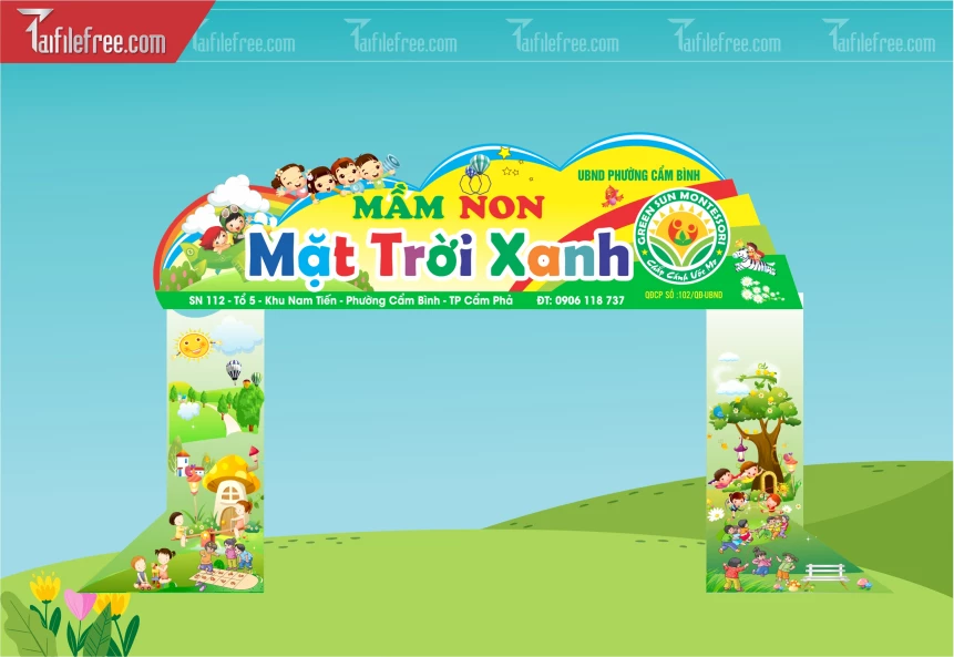 Cổng Trường Mầm Non Mặt Trời Xanh_MN147